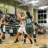 Senior Lyric Hatcher performs her famous pump fake move for a layup.