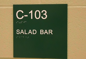 Here is the sign. Where is the salad bar?