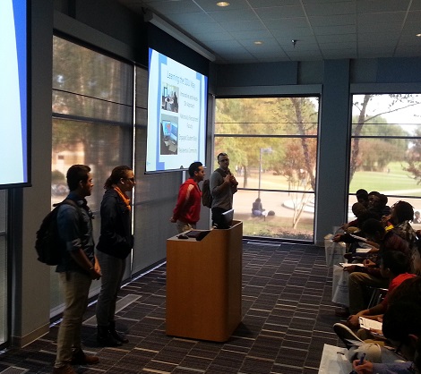 Cohort members hear about college life at ODU from Wakefield Alumni in early November. 