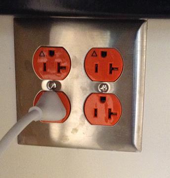 The plugs are in upside down, so there is no cute little face to look at during class. 