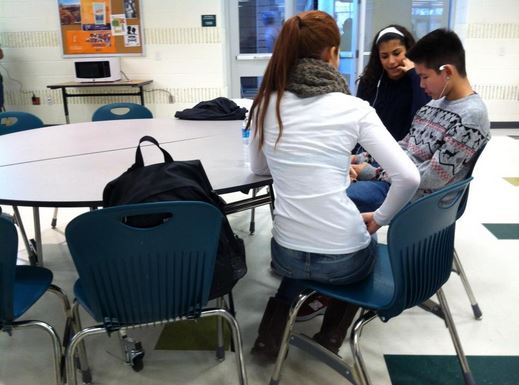 Freshman settle into the switch from A lunch to B lunch. 