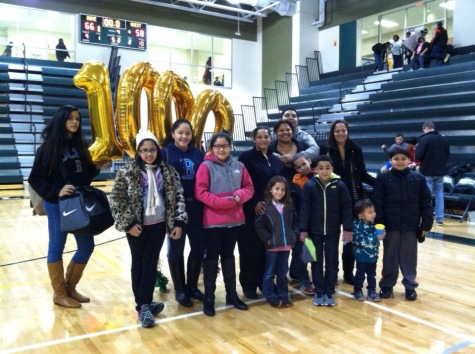 The Tham family gathered up after the win over Hayfield  and in celebration of Dominique Tham's 1,000 point. 