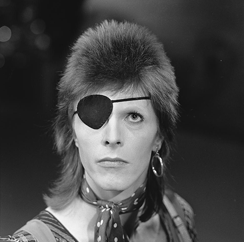 David Bowie is pictured here shooting his video for Rebel Rebel in AVROs TopPop (Dutch television show) in 1974.