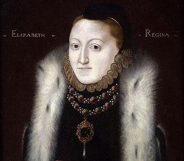 Elizabeth I on her throne.