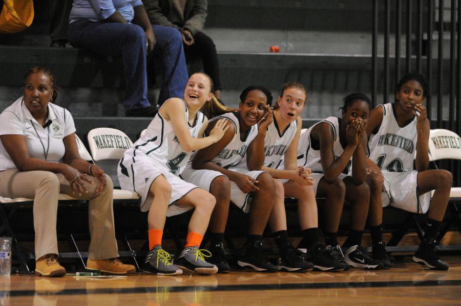 Coach Z and the ladies react to a humorous moment on #homecourt, #warriornation. 