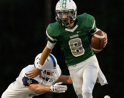 Colton runs for first down, stiff-arming defender on the way.