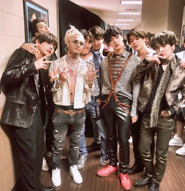 BTS with Lil Pump at Billboard Music Awards.