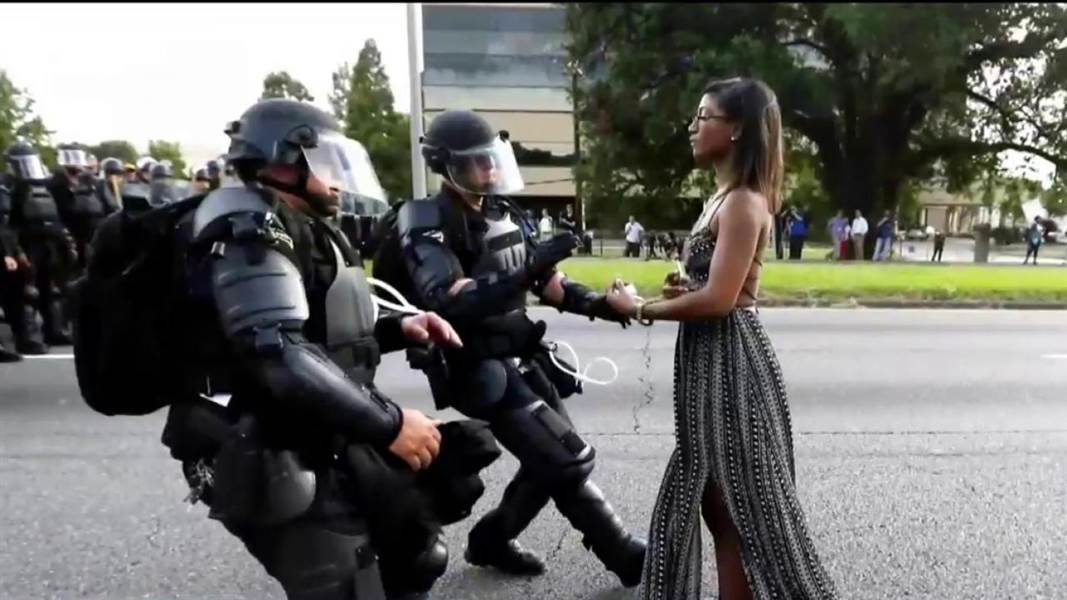 The striking picture was taken by Jonathan Bachman, a New Orleans-based photographer, during the protests over the police killings of two black men.