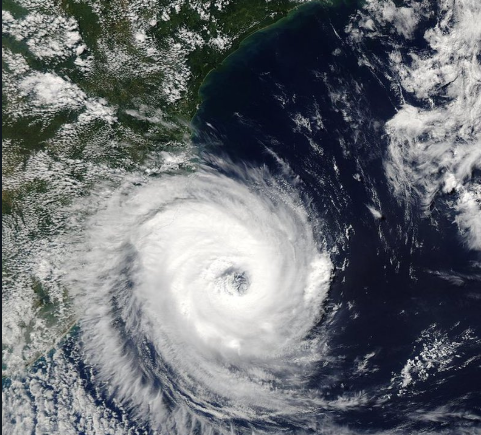 An arial view of Hurricane Katrina.