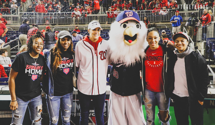 Mystics at the Nationals World Series clinching game on Tuesday night.