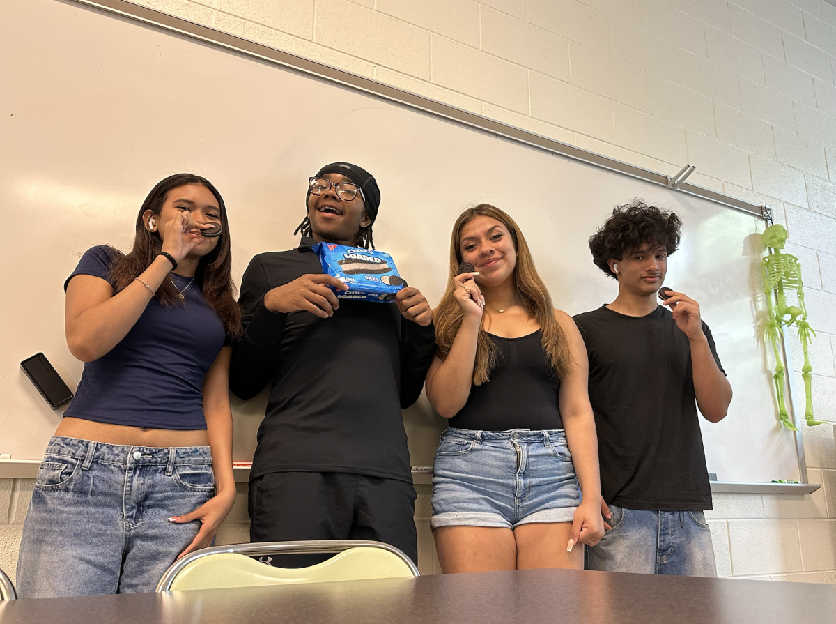 Nicol, Olivia, and Jacob had to taste test these Loaded Oreos for their final exam. Ja'mharie did it just for fun.